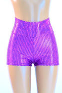 Purple High Waist Mermaid Shorts - 3