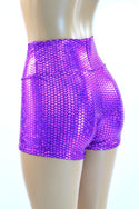 Purple High Waist Mermaid Shorts - 2