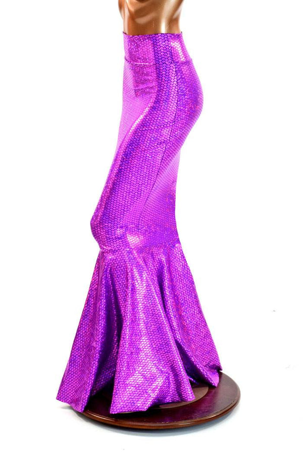 Purple High Waist Mermaid Skirt - 3