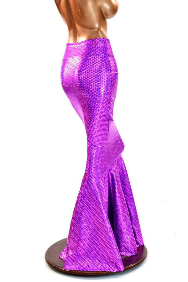 Purple High Waist Mermaid Skirt - 5