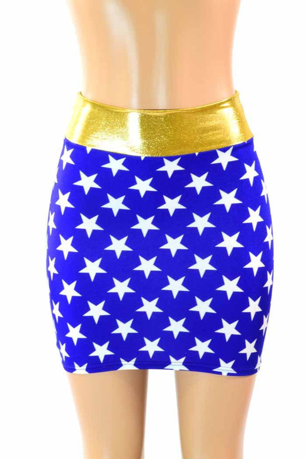 Blue & White Star Super Hero Skirt - 4
