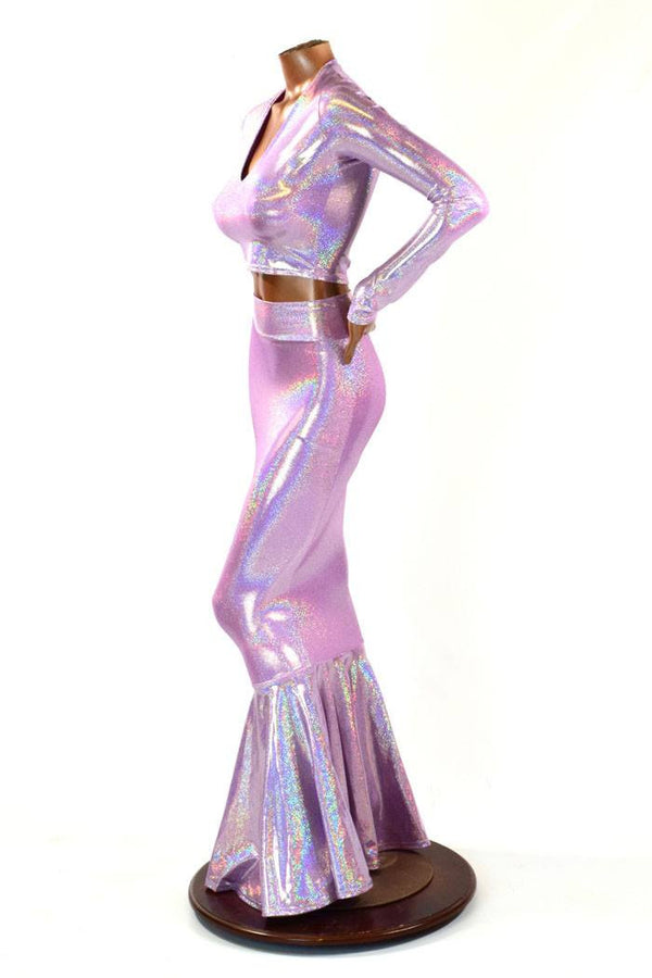 Lilac Crop & Mermaid Skirt Set - 2