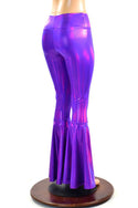Purple High Waist Bell Bottom Flares - 2