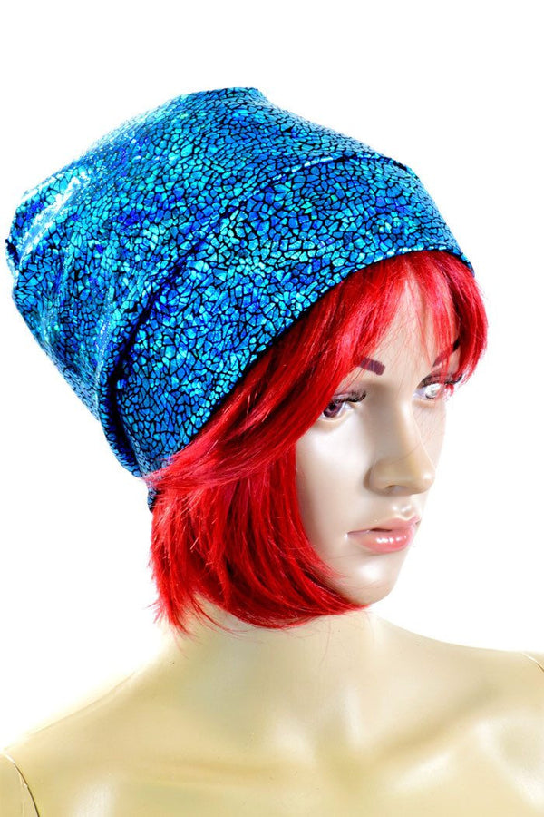 Turquoise Holographic Beanie - 2