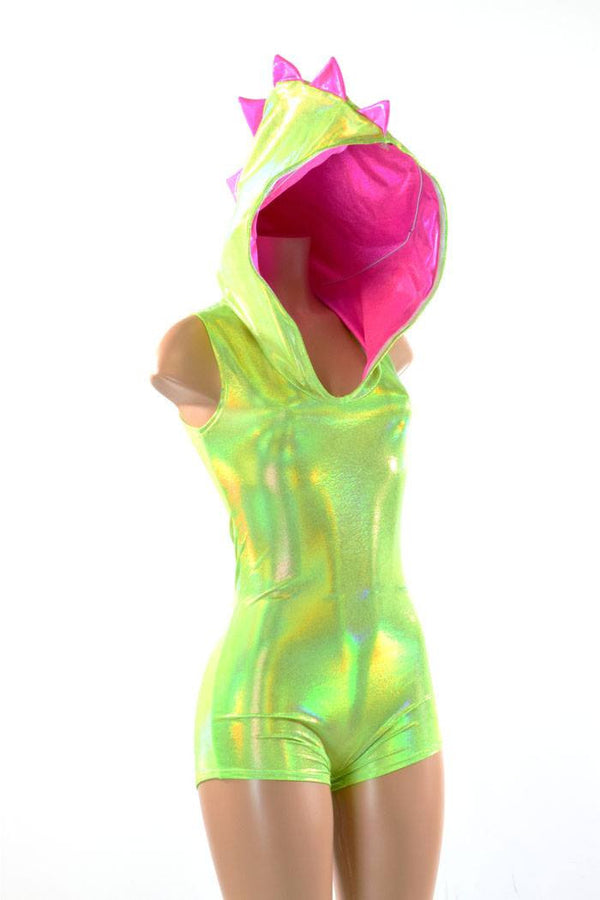Green & Pink Holographic Dragon Romper - 3