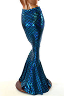 Turquoise High Waist Mermaid Skirt - 4