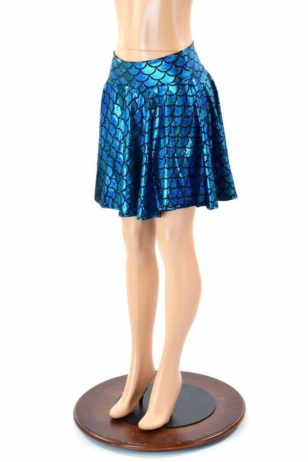 Turquoise Mermaid Skater Skirt - 5