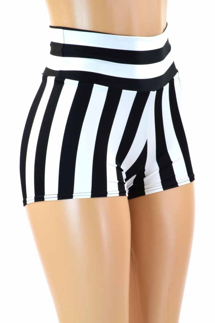 Striped High Waist Shorts Coquetry Clothing 2197