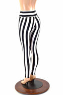 Black & White Striped Leggings - 3