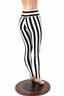 Black & White Striped Leggings - 4