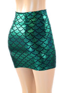 Green Mermaid Bodycon Mini Skirt - 2