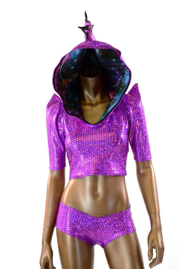 Purple Crop Hoodie & Cheeky Set - 5