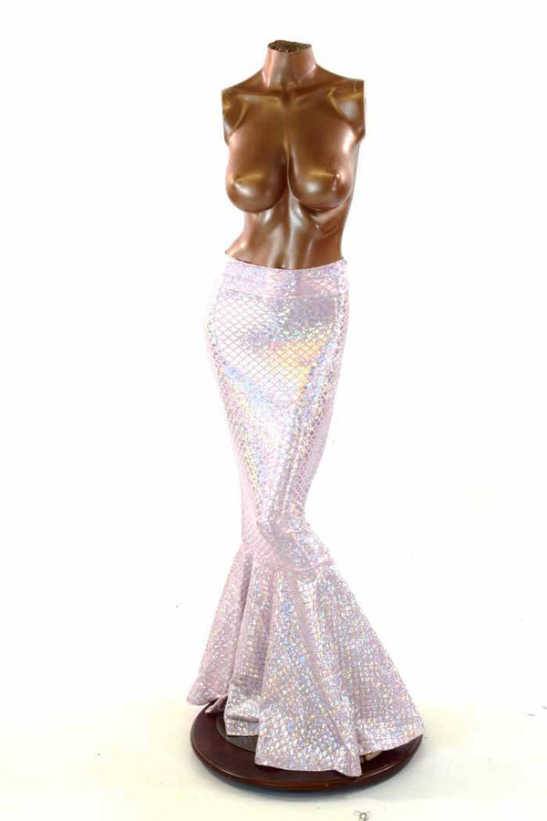 Pink Scale High Waist Mermaid Skirt - 2