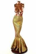 Gold Scale High Waist Mermaid Skirt - 2