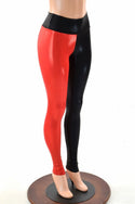Harlequin Red & Black High Waist Leggings - 2