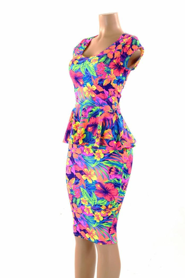 Tahitian Floral Peplum & Skirt Set | Coquetry Clothing
