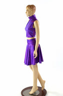 Purple Turtleneck Crop & Skirt - 2