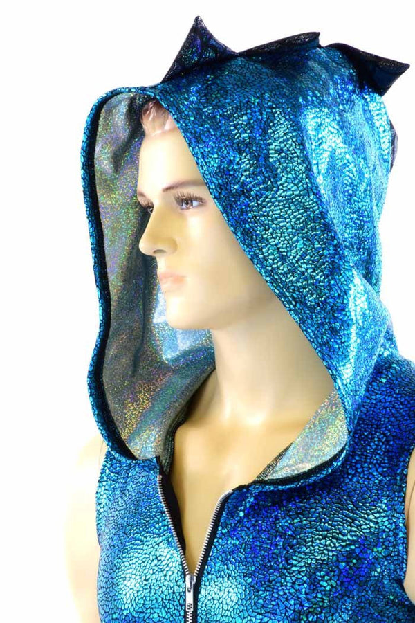 Mens Turquoise Dragon Hoodie - 2