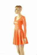 Orange Holographic Skater Dress - 3