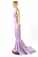 Lilac Holographic Puddle Train Gown - 3