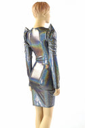 Silver Sharp Shoulder Dress - 4