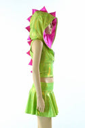 Lime Holographic Crop Hoodie & Skirt Set - 6