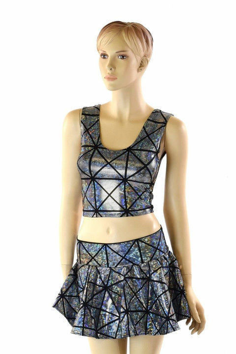 Cracked Tiles Crop & Skirt Set - Coquetry Clothing