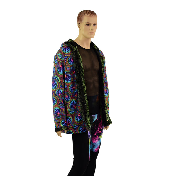 Mens Minky Reversible Jacket with Snap Front - 11