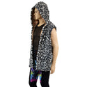 Mens Double Minky Snap Front Hooded Vest - 3