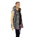 Mens Double Minky Snap Front Hooded Vest - 6
