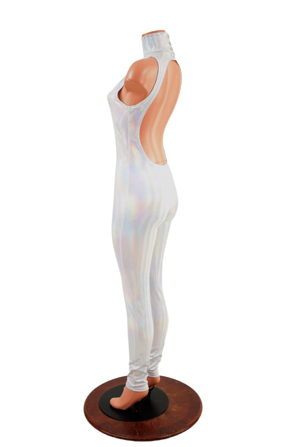 Backless Flashbulb Catsuit with Snap Back Turtleneck - 4