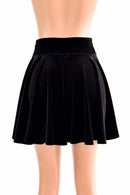 19" Black Velvet Skater Skirt - Coquetry Clothing