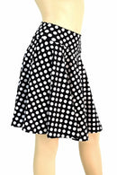 19" Black & White Polka Dot Skater Skirt - Coquetry Clothing