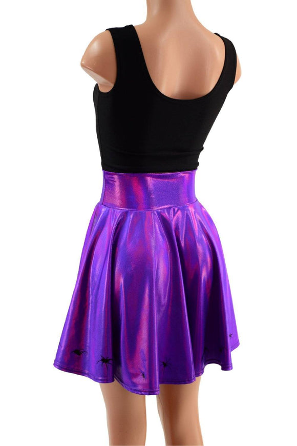 19" Grape Holographic Marching Spiders Skirt - Coquetry Clothing