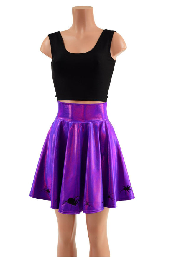 19" Grape Holographic Marching Spiders Skirt - Coquetry Clothing