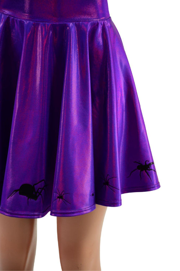 19" Grape Holographic Marching Spiders Skirt - Coquetry Clothing