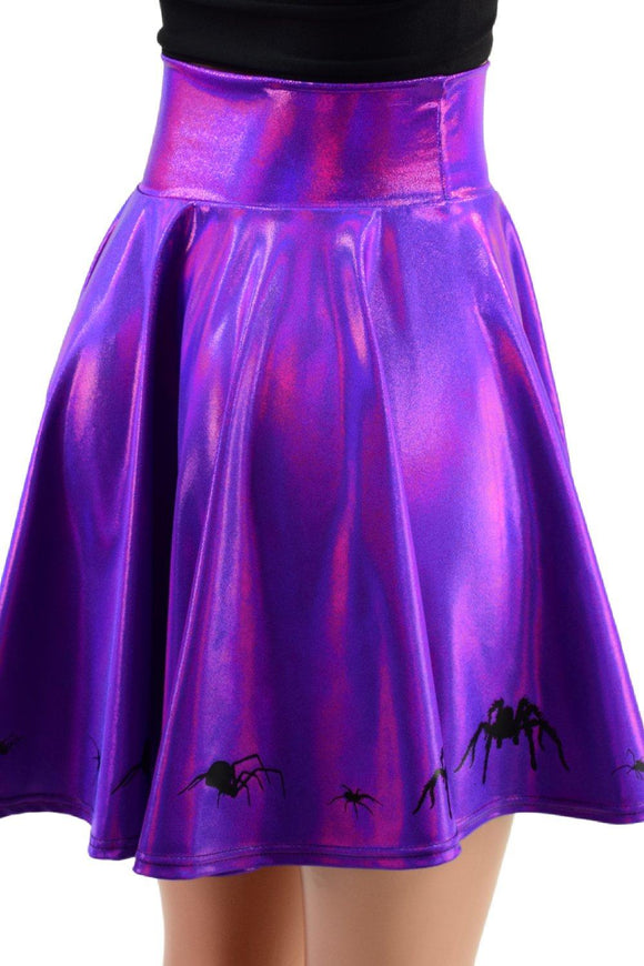 19" Grape Holographic Marching Spiders Skirt - Coquetry Clothing