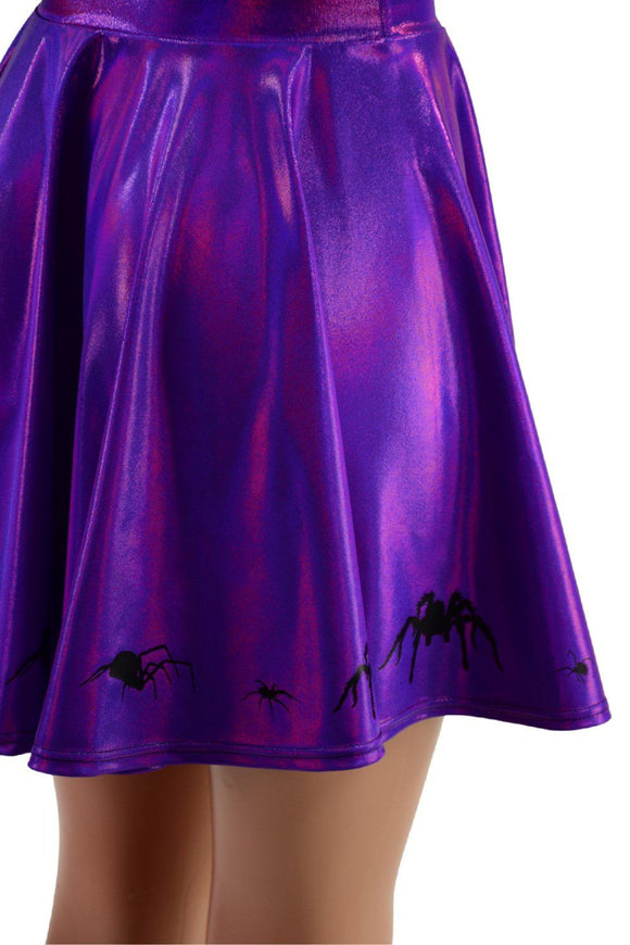 19" Grape Holographic Marching Spiders Skirt - Coquetry Clothing