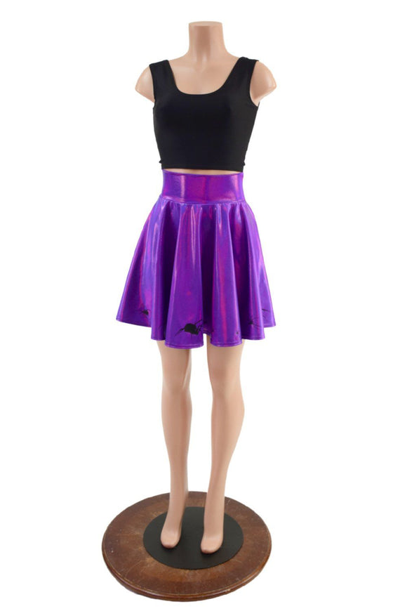 19" Grape Holographic Marching Spiders Skirt - Coquetry Clothing