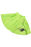 19" Lime Green Holographic Spider Skirt - Coquetry Clothing