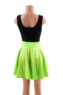 19" Lime Green Holographic Spider Skirt - Coquetry Clothing