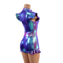 2.0 Moonstone and Plumeria Flip Sleeve Paneled Romper - Coquetry Clothing