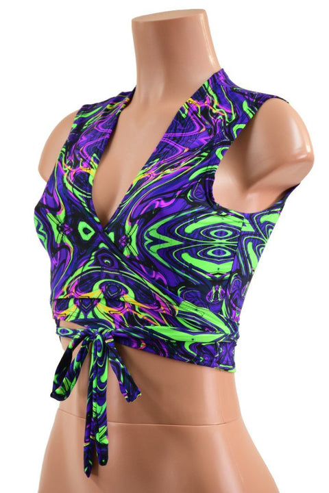 Neon Melt Wrap & Tie Top - Coquetry Clothing