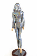 Silver Holographic Zipper Catsuit - 4
