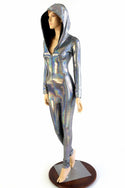 Silver Holographic Zipper Catsuit - 3
