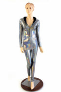 Silver Holographic Zipper Catsuit - 2