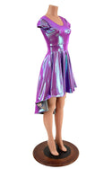 Plumeria Hi Lo Skater Dress with Silver Holo Skirt Lining - 1