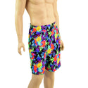 Mens Basketball Shorts with Pockets in Sonic Bloom - 3