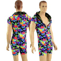 Mens Sonic Bloom Romper with Lime Mamba Minky Hood Liner - 1