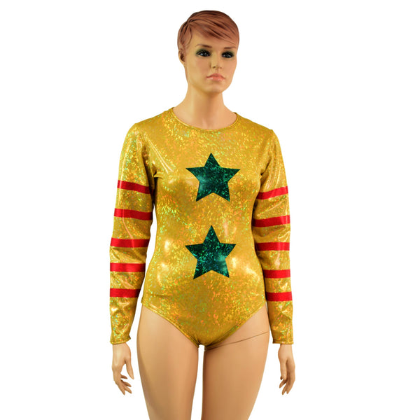 Gold, Red and Green Klown Romper - 3